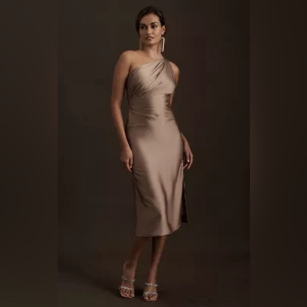 BHLDN midi Dress x Carly Cushnie by sold by Anthropologie Color:Bronze Size 10